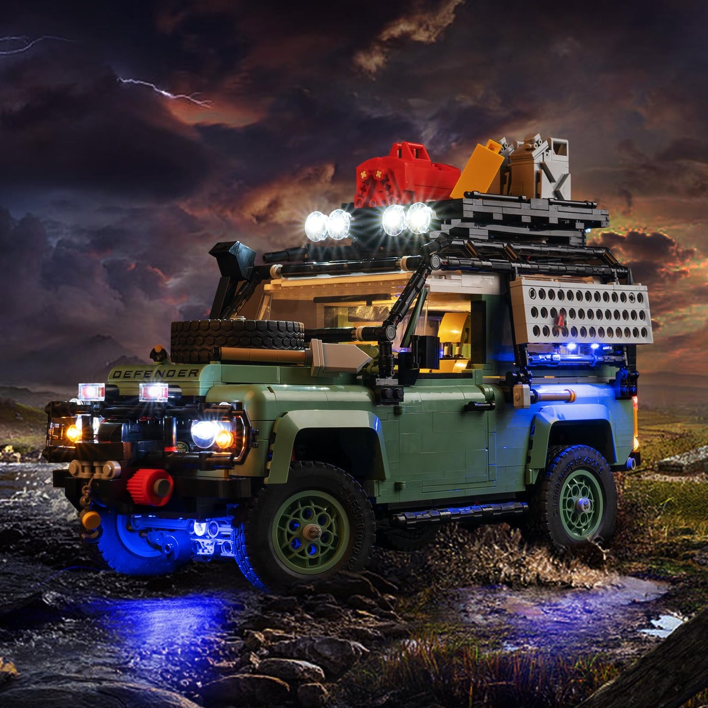 Upgraded Light Kit Compatible With Lego Icons Land Rover Classic Defender 90 Model Car Building Set, Lights Decoration Compatibl