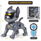 Top Race Robot Dog Toy - Interactive Fun And Educational Stem Remote Control Robot Toy For Kids - Dances, Sits, Stands, Barks, Walks - Rechargeable - Plastic Pet Robot - Dark Grey