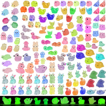 200 Pcs Mini Resin Animal Set - 32 Styles Glow in The Dark Tiny Figurines for Fairy Garden  Party Favors  Dollhouse  Terrariums & DIY Decor