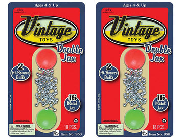 Ja-Ru, Vintage Metal Jacks Game Set Retro Toys (2 Packs) Mini Jax Game With Two Bouncy Ball| Classic Family Games | For Kids And Adults | Great Party Favors Or Pinata Filler Toy In Bulk. 950-2S
