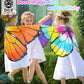 D.Q.Z Fairy Butterfly-Wings Costumes For Girls Dress Up Clothes Rainbow Tutu Mask Headband Role Play Toys For Girl 3-8 Gift (Rainbow)