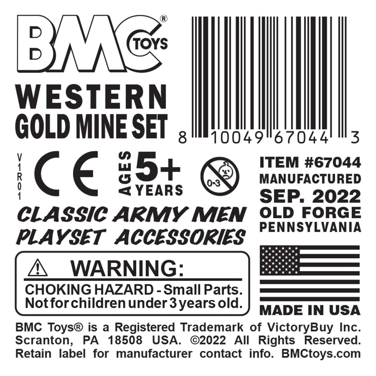 BMC Classic Marx Western Gold Mine Plastic Cowboys Army Men Playset Accessories