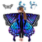 Rektak Butterfly Wings For Girls, Butterfly Costume For Halloween Party Kids Fairy Wing With Mask And Headband(Blue)