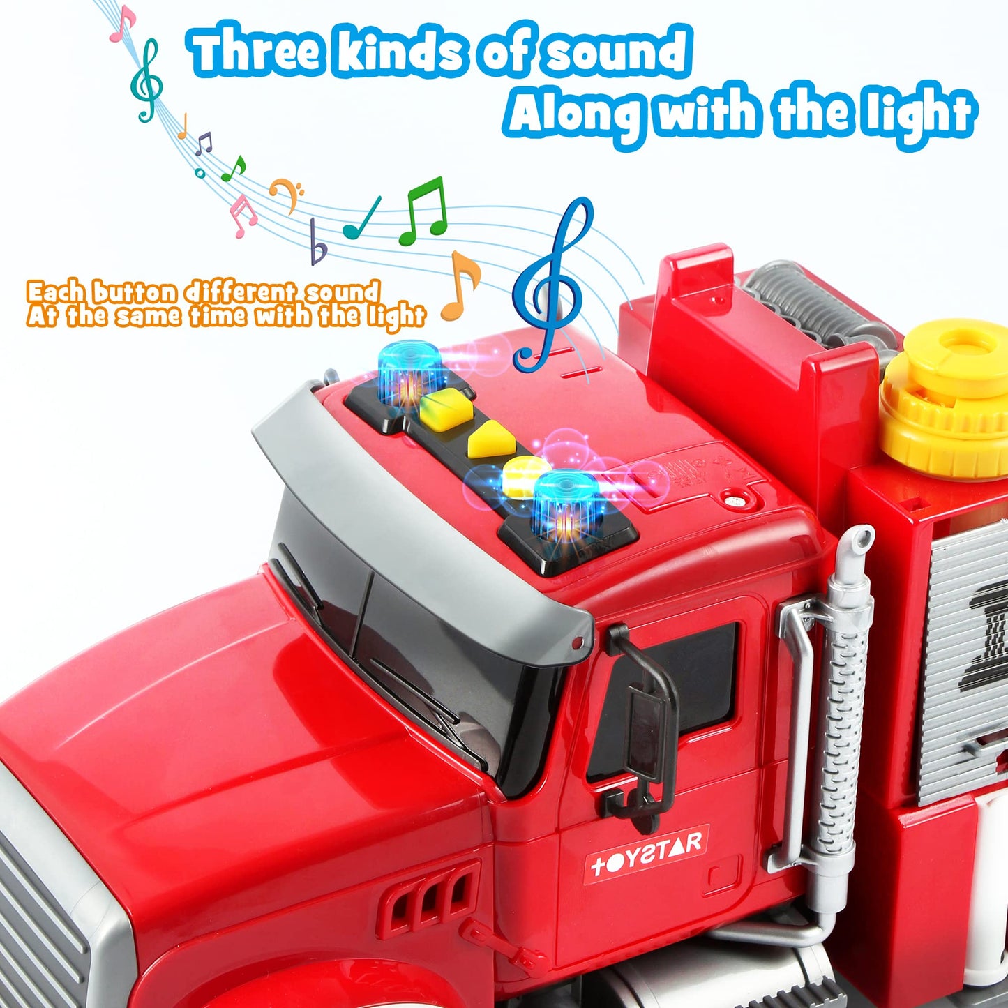 Dwi Dowellin Kids Fire Truck Toys For 3 4 5 6 Years Old Boys, Fire Rescue Vehicle With Shooting Water,Lights And Sounds