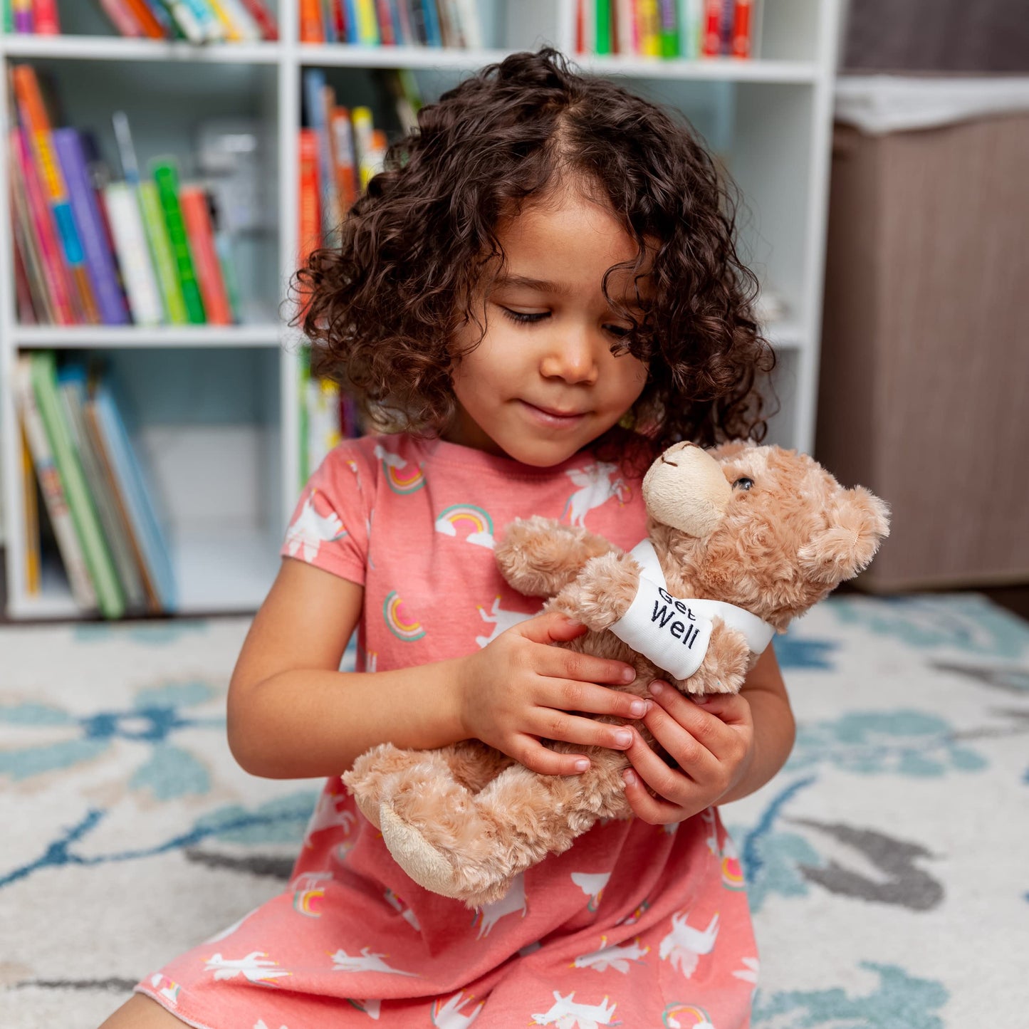 Jolitee Teddy Bear for Kids with Broken Arm - 10.5" Brown Plush Get Well Gift