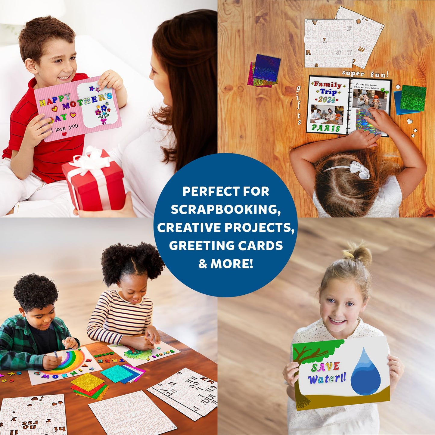 Skillmatics Art & Craft Activity - Foil Fun Letter & Number Stickers, Mess-Free Art, Stocking Stuffers, Project Kits, DIY Colorf