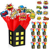 Soulchen 12 Sets Hero Themed Party Centerpieces Decorations Hero Action Sign Table Toppers with City Box Circus Sound Effect Cut