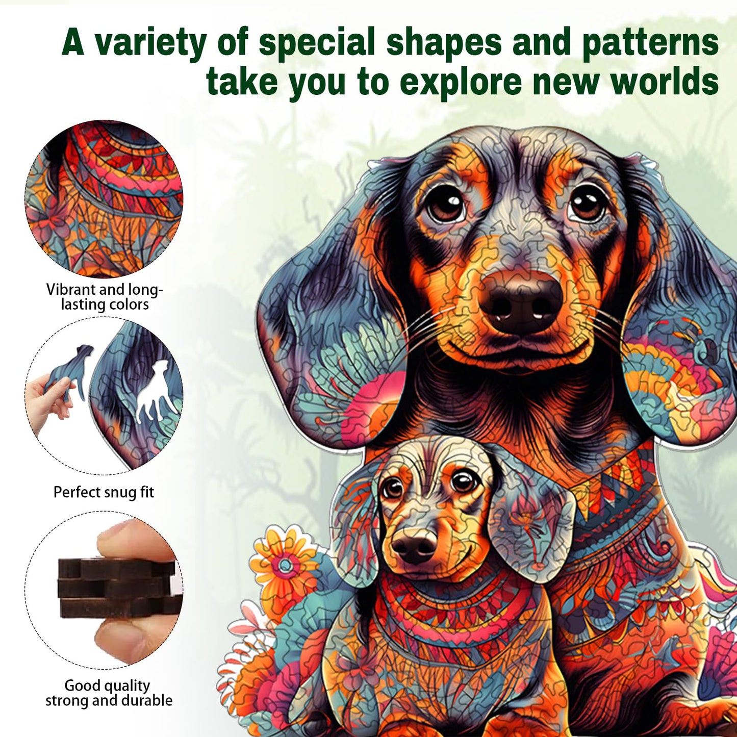 Wooden Puzzle For Adults - 200 Piece Irregular Animal Shaped Jigsaw Puzzle, Unique Creative Gift For Adults And Kids