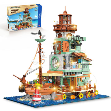 Hsanhe Harbour Hotel Mini Bricks Building Kit, Ideas Creative Architecture Building Toys Birthday Gift For Adult Boys Girls -2142 Pieces
