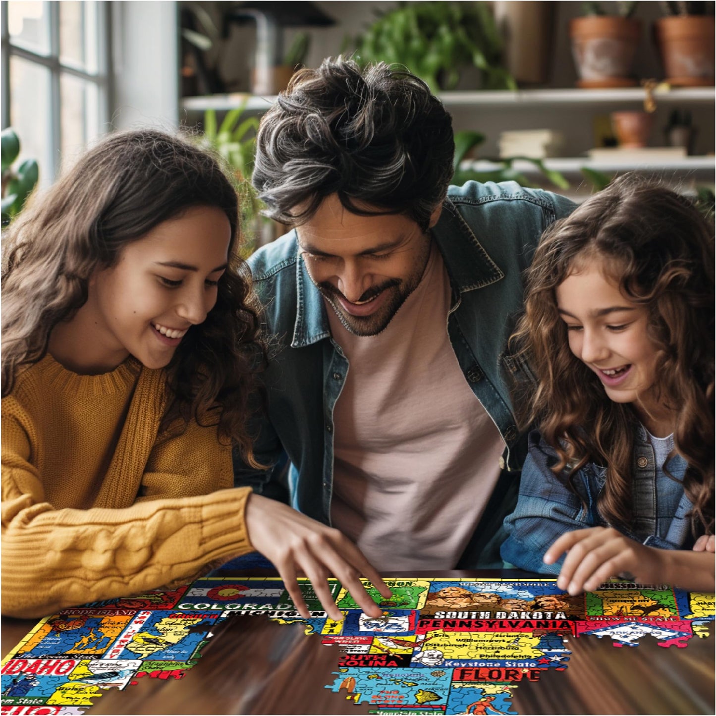 White Mountain Puzzles State Stickers, 1000 Pieces Jigsaw Puzzle