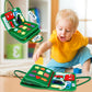 Esjay Toddler Busy Board Montessori Toys, Sensory Board Educational Activities For Learning Fine Motor Skills, Gifts For Girls Boys Toddlers, Travel Toys For Airplane Car,Green Dinosaur
