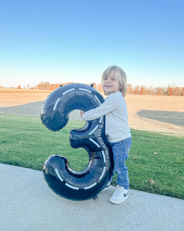 40 Inch Race Car 1 Balloon For First Birthday, 1St Number Balloons Black Race Car Birthday Decorations For Boy Kids Toddler Baby