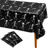Iceyyyy 3-Pack Disposable Skeleton Tablecloth - 54 x 108, Plastic, Waterproof, Rectangular, Halloween Table Cover for Ghost Them