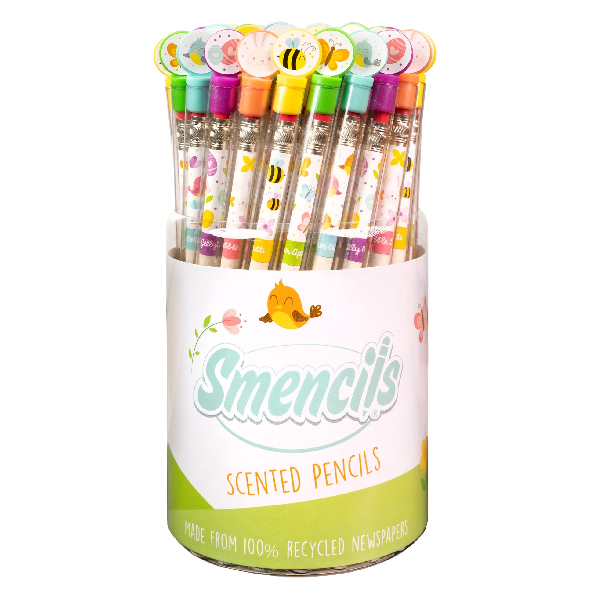 Spring Smencils Cylinder - Hb #2 Scented Pencils, 50 Count - Gifts For Kids, Classroom Rewards, Party Favors, Easter Day