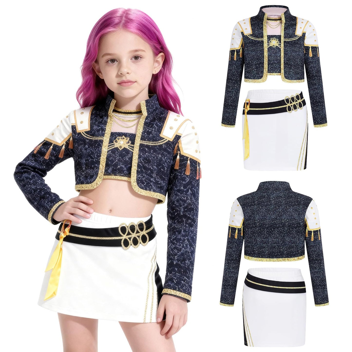 CXFEDHO Demon Costume Cute Hunter Cosplay for Girls - 2025 Pop Singer Party Performance Halloween Outfits Birthday Gift (11#blac