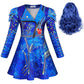 Wonderbabe Evie Descendants Costume For Girls Birthday Party Supplies Outfits For Girls Princess Zipper Jacket Long Sleeve Dress With Wig