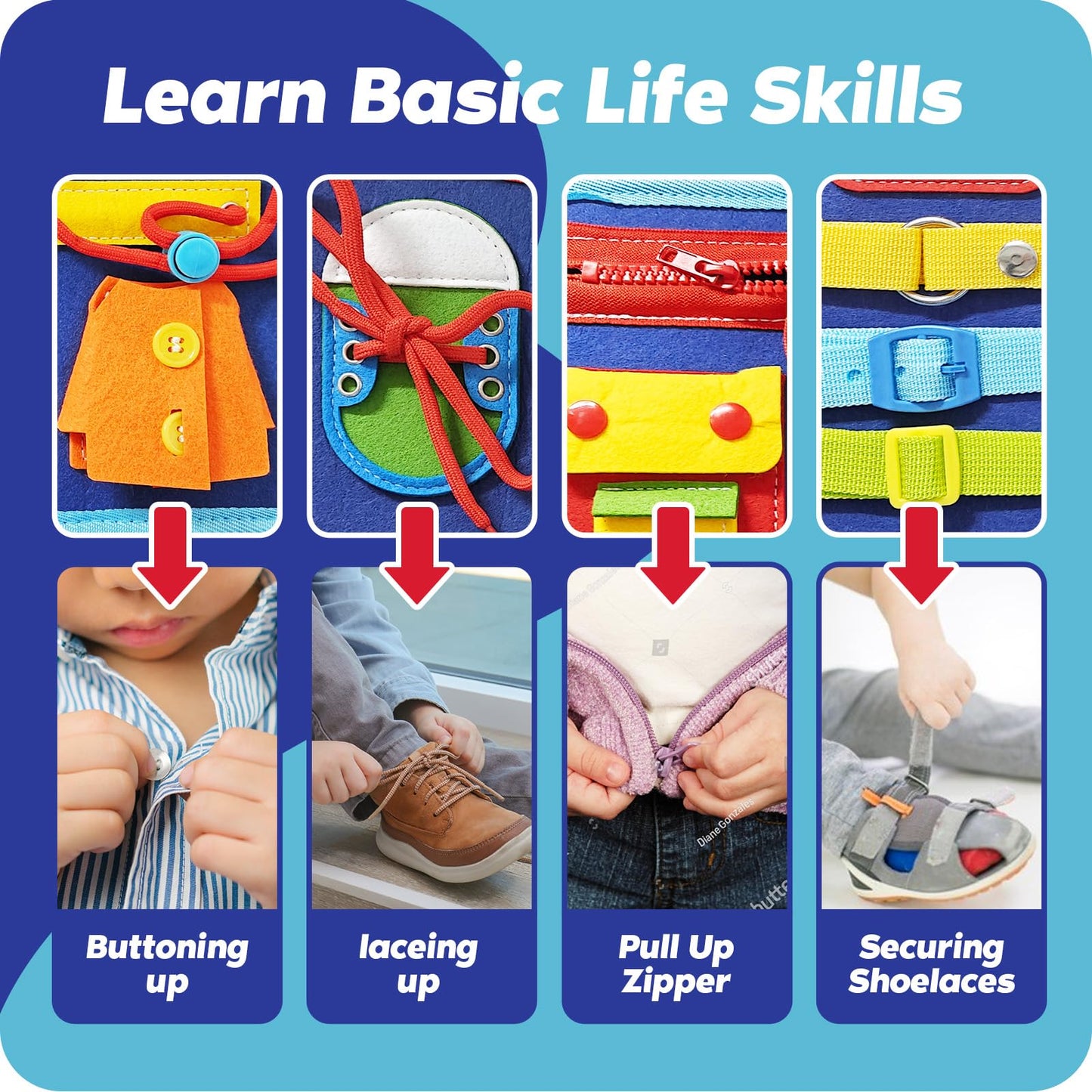 Inklab Busy Board For 3 Year Old, Montessori Toys For 1-3 Year Old, Toddler Learning Toys Ages 2-4, 3 Year Old Boy Birthday Gift