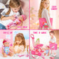 Golray Girl Baby Doll Stroller Toy Set With 12' Baby Doll & 17Pcs Baby Doll Accessories Handbag/Clothes/Sunshade/Feeding Nursery Pretend Play Toy Birthday Gift For Toddler Girls 3 4 5 6 7 Years Old