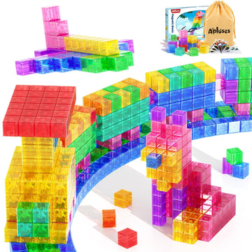 Apluses 45Pcs Magnetic Blocks - Transparent Magnetic Cubes, Toddler Boy Toys, Magnetic Building Blocks, Sensory Autism Toys For Kids Ages 3+, Preschool Magnet Toys For 3-5 Year Old Boys And Girls