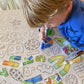 The Coloring Table - Learning Fun Design - Square Tablecloth - Fabric Coloring Tablecloth - Colorable Designs - Washable And Reu