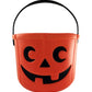 Kinrex Halloween Pumpkin Candy Bucket - Trick Or Treat Plastic Basket For Kids - Great Party Decor Favors - Orange - Measures 5.5 Inches