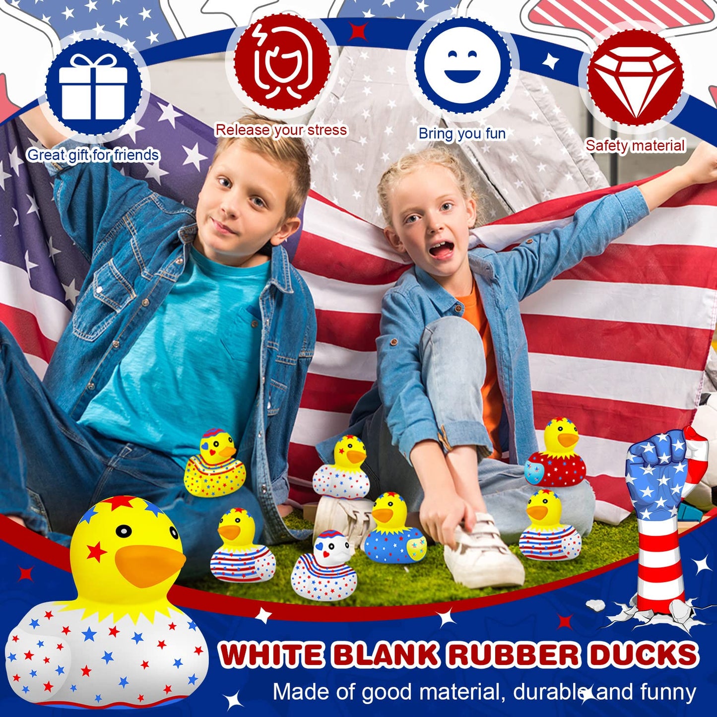 Sratte 72 Pieces Diy Rubber Ducks White Blank Rubber Bath Mini Ducks For Pool Bathtub Baby Party Favors Kids Birthday Gifts