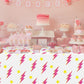 AellasNervalt 3Pcs Preppy Pink Lighting Bolt Party Tablecloths Plastic Rectangle Table Covers Disposable Y2k Tablecloth for Girl