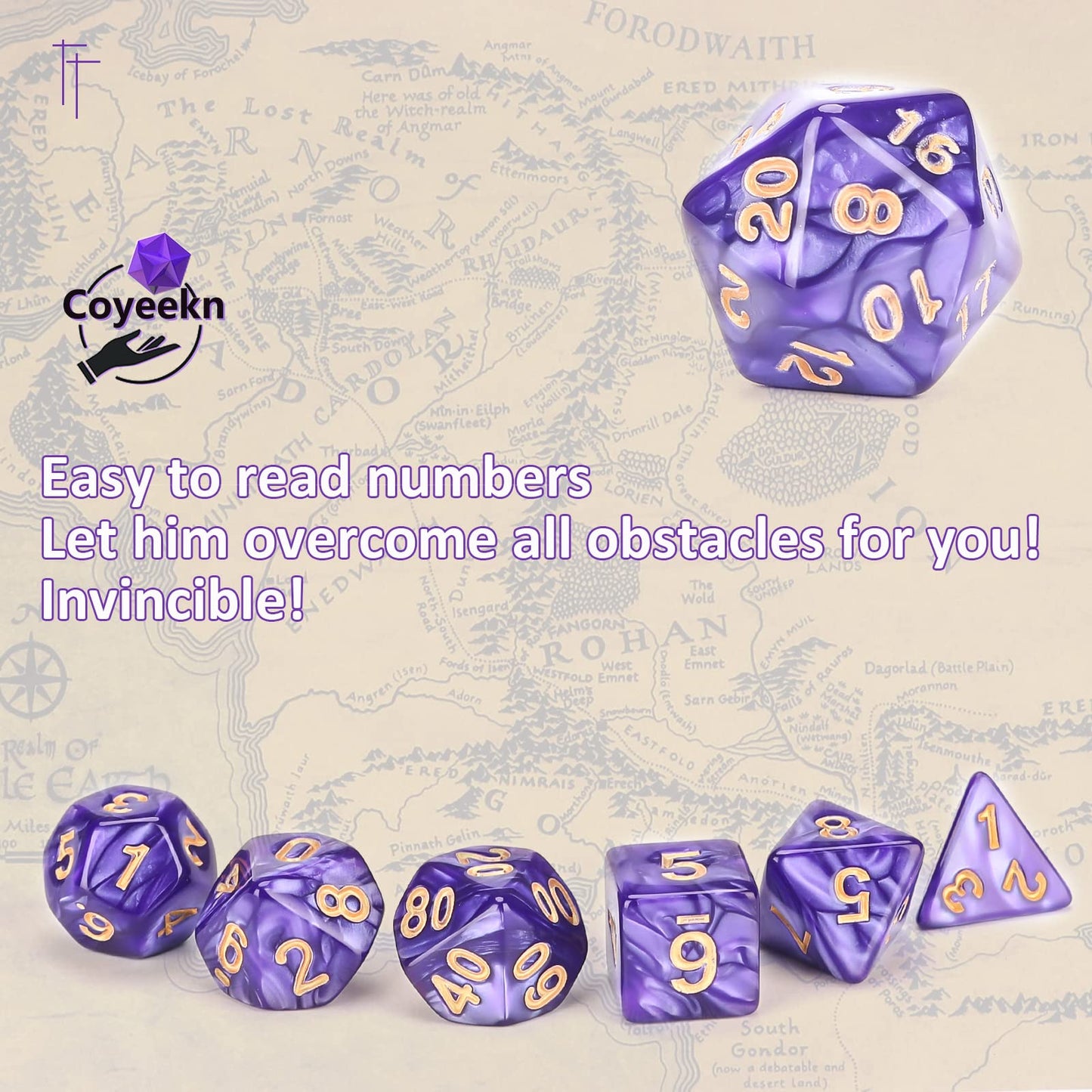 DND Dice Sets, 10 X 7 Sets (70 Pieces) Polyhedron Dice for Dungeons and Dragons RPG MTG D&D Tabletop Game with 1 Big Pouch D4 D8