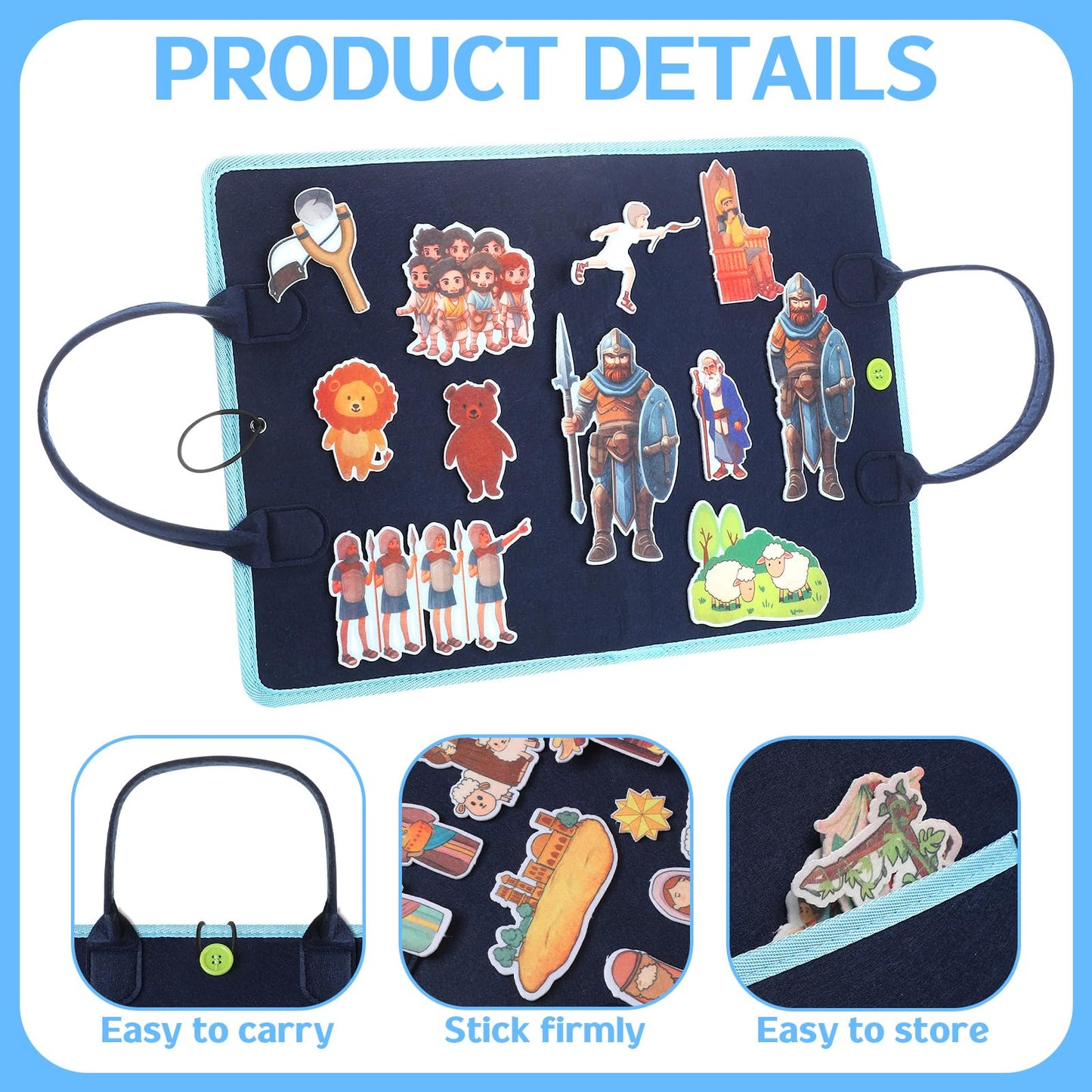 Smoothnovelty 4 Pack Felt Board Stories Set Flannel Felt Story Board Pieces For Storytelling(Bible Stories)