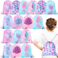 Clabby 16 Pcs Mermaid Party Favor Bags Mermaid Drawstring Bag Candy Gifts Sacks Backpack Bulk Birthday Fish Goodie Bags Under th