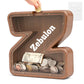 Summidate Wooden Letter Piggy Bank for Kids Girls Boys,Unbreakable Coin Banks for Baby,Personalized Cute Initial Money Banks, Bi