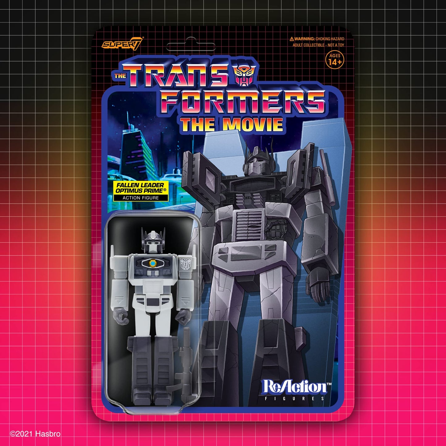 Super7 Transformers Fallen Leader Optimus Prime 3.75 In Reaction Figure