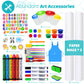 Joyooss Art Easel For Kids, Double Sided Wooden With 98+ Accessories Kids Easel Drawing Board With Magnetic Chalkboard, Dry Eras