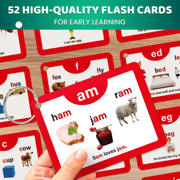 Quokka English Alphabet Cvc Flash Cards | Learn To Read Cards For Kids Ages 3-5 And 4-8 | Phonics Cards For Toddlers 2-4 Years And Kindergarten | Reading Tools For Early Literacy & Phonemic Awareness