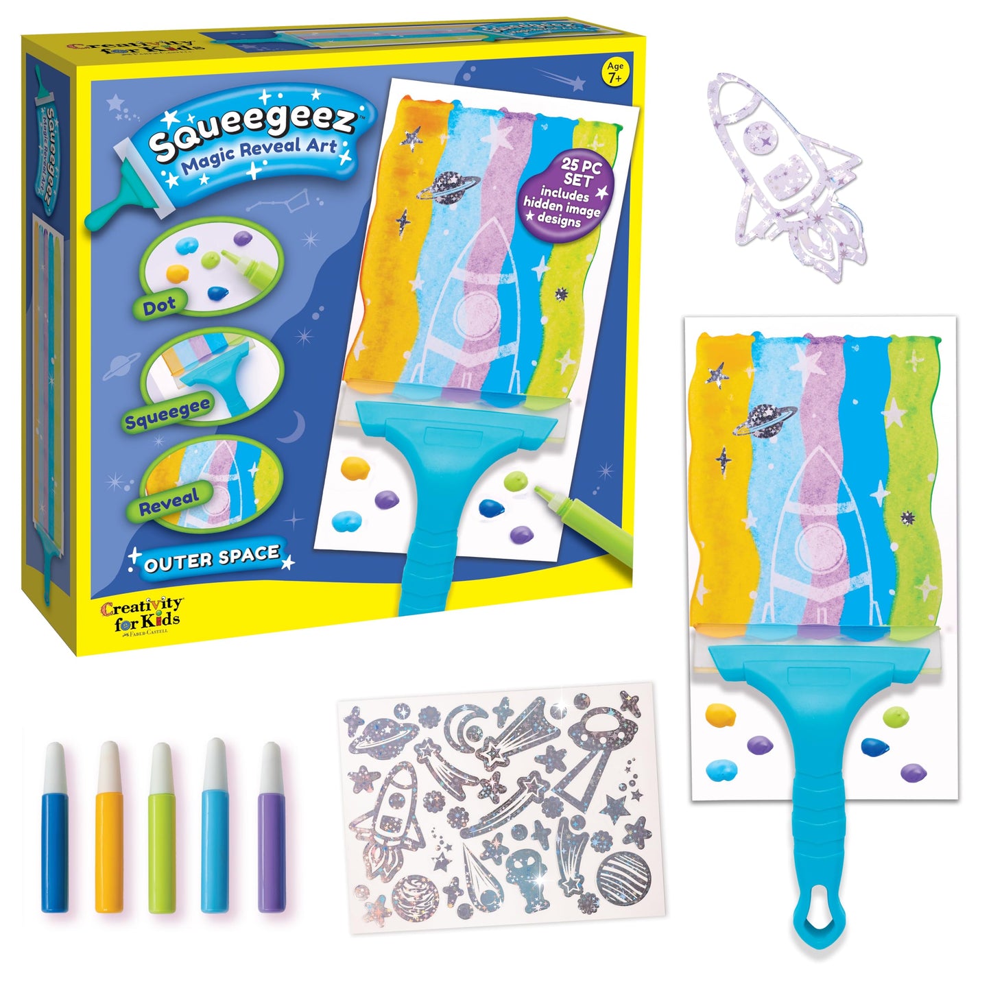 Creativity for Kids Squeegeez Magic Reveal Craft Kit: Outer Space  Craft Activities for Kids Ages 712+, Outer Space Gifts for 