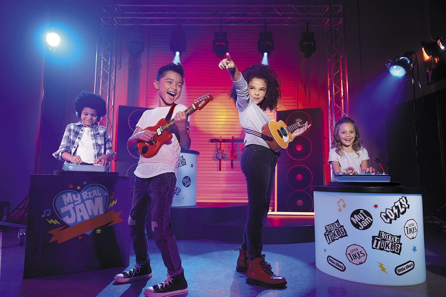 Little Tikes My Real Jam Electric Guitar, Realistic Toy Guitar with Strap, Musical Instrument with 4 Play Modes, Play Any Song w