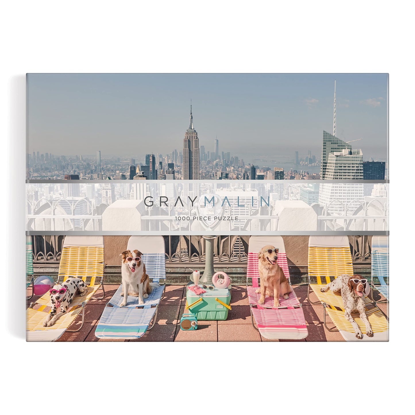 Galison Gray Malin The Dogs of New York City - 1000 Piece Puzzle Fun and Challenging Activity with Bright and Bold Artwork of Ne