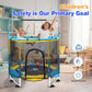 Trampoline For Kids, 5Ft Adjustable For Toddler, Indoor/Outdoor Baby Trampoline With Enclosure Net, Gifts For Boys & Girls