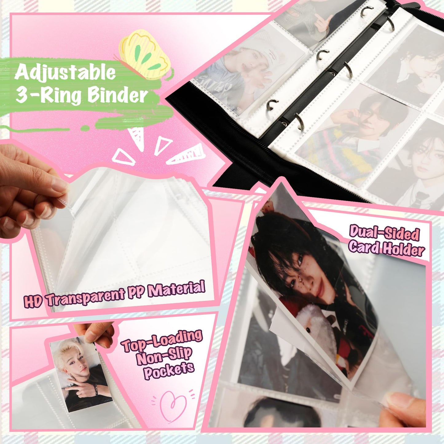 Stray Kids Kpop Photocard Binder-Skzoo Trading Card A5 Binder Cartoon Photocard Holder With 400 Cards Sleeves  Photo Album for Skz Merch And Lomo Cards