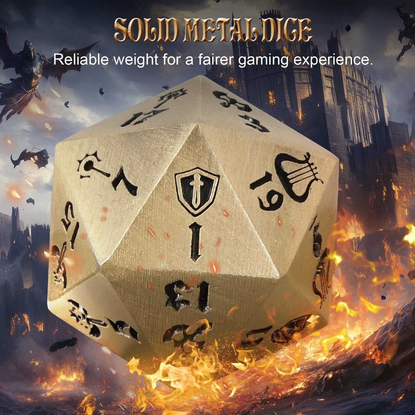 DND Dice Set, 7Pcs Metal Dice with Dice Box for Dungeons and Dragons, Polyhedral D&D Dice Set Role Playing Games, Board Games (B