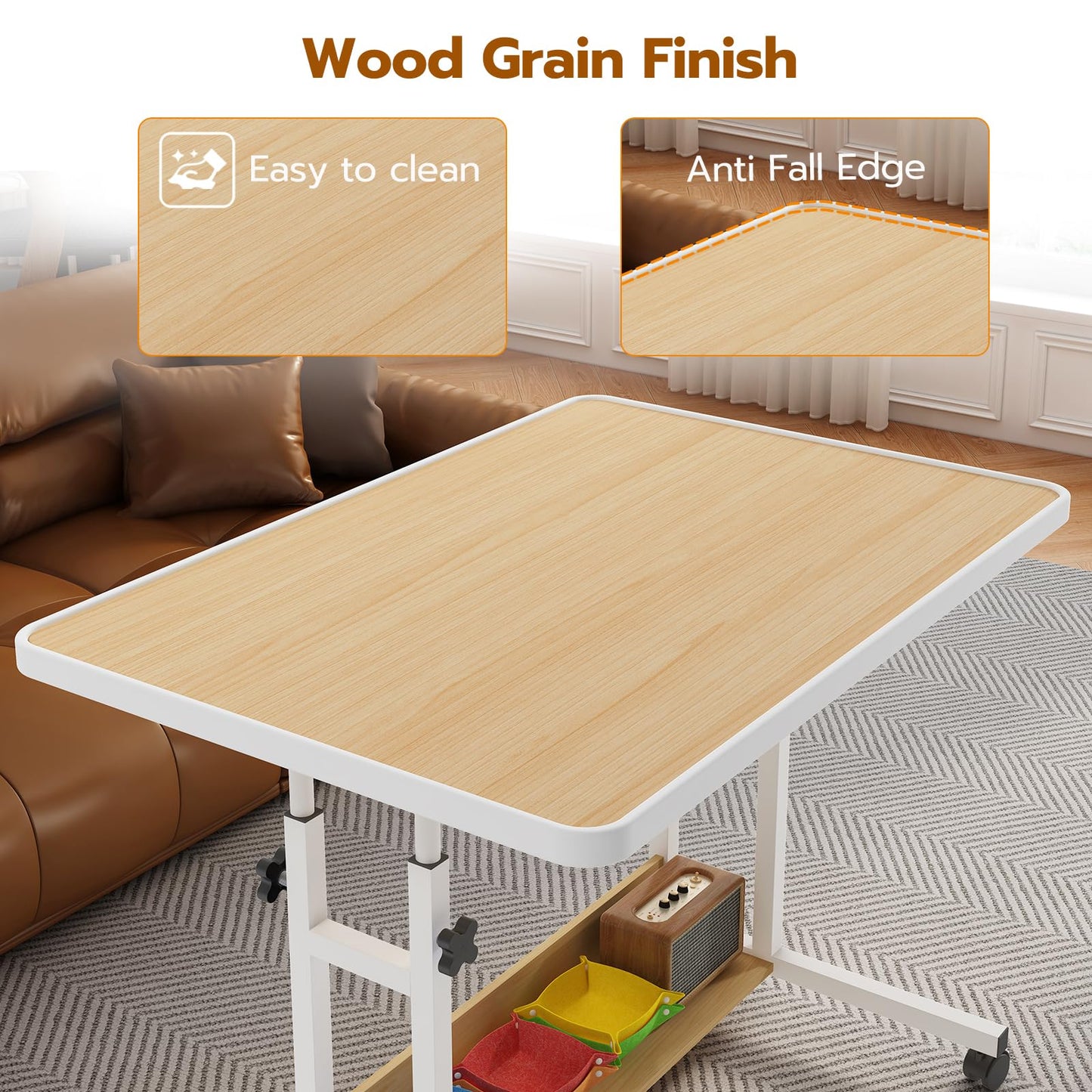 upvercy 1500 Piece Adjustable Puzzle Table with Legs and 6 Trays & Protective Cover, 34.8 x 26.7 Rolling Puzzle Board with Stora