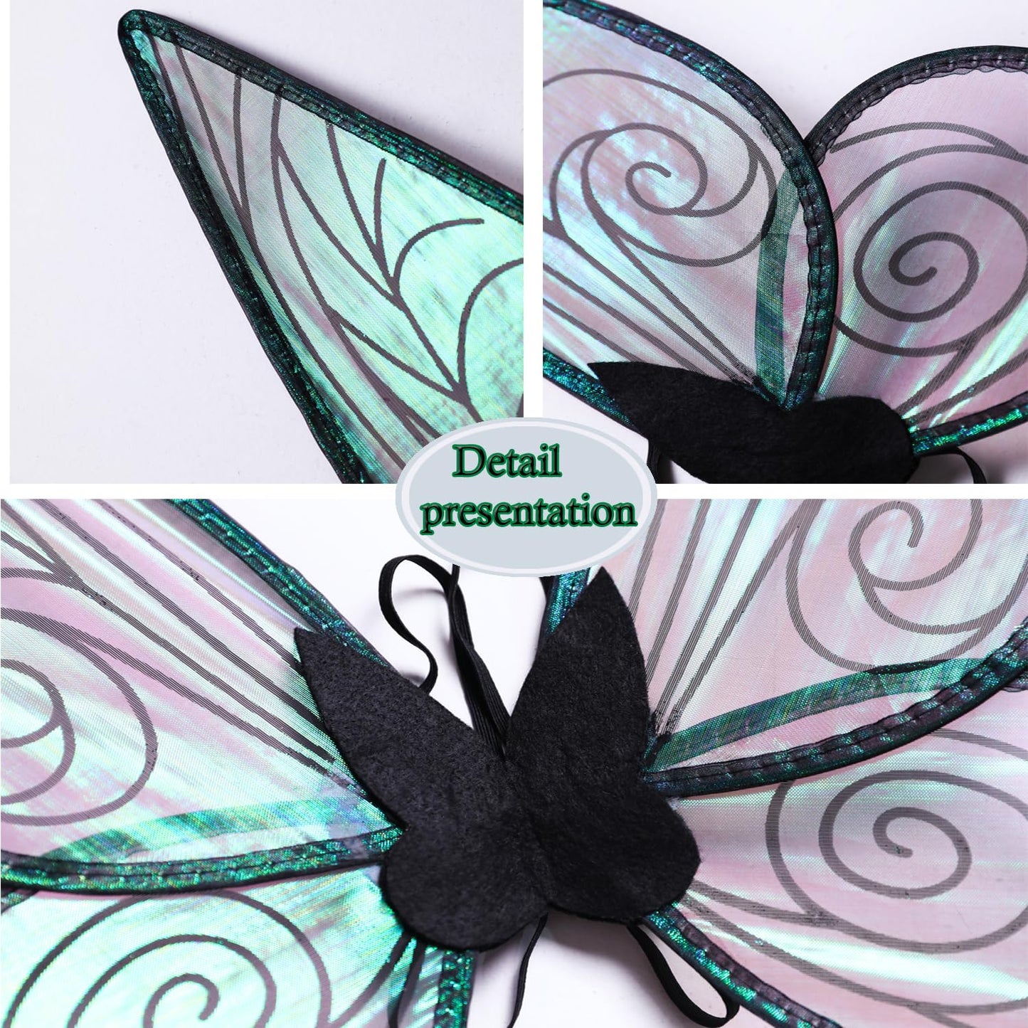 Zexilila Fairy Wing,Butterfly Fairy Halloween Costume Angel Wings,Halloween Costume Sparkle Angel Wings Dress Up Party Favor