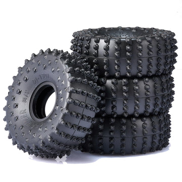 Super Soft 1.0 Pin Tires, 72 * 27Mm Sticky Crawler Tire For Trx4M 1/18 1/24 Rc Crawler Car Axial Scx24 Fms Fcx24 Ax24 Upgrade Wh