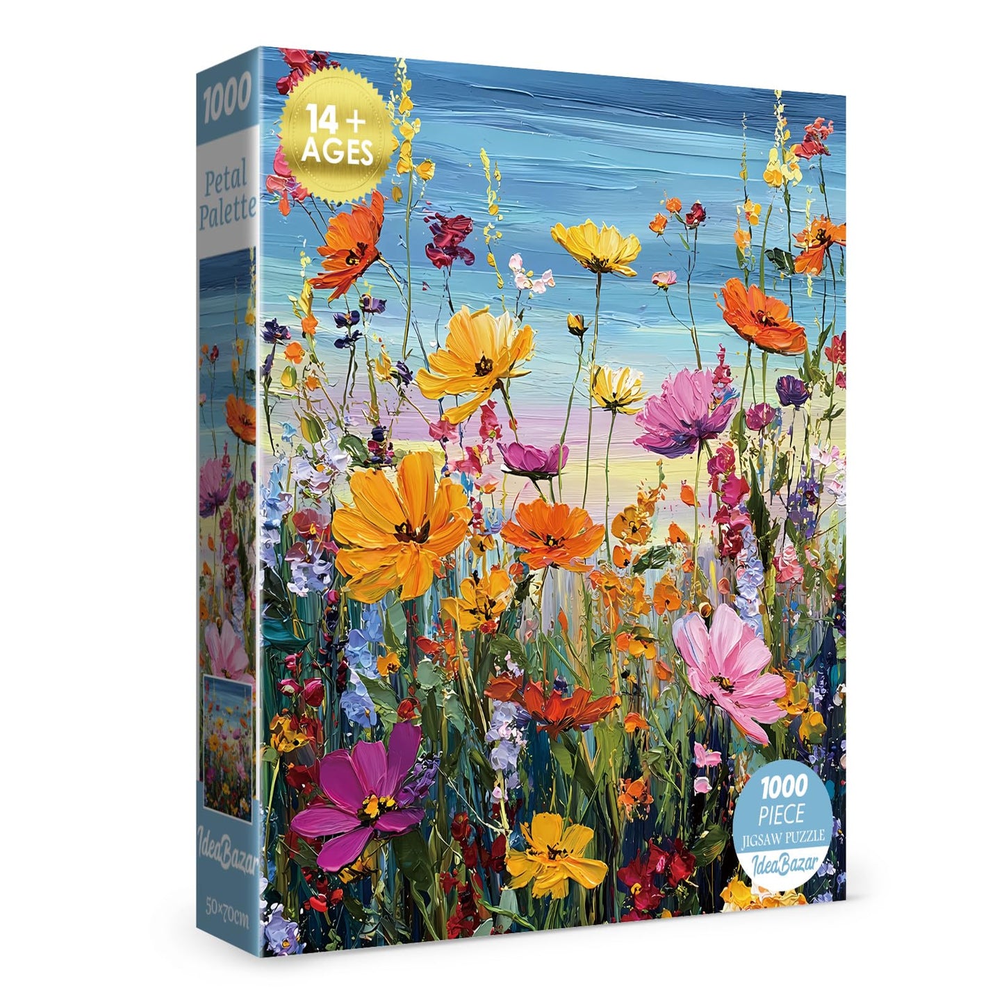 Colorful Flower Nature Puzzles for Adults 1000 Pieces Art, Beautiful Spring Landscape Floral Jigsaw Puzzles, Pretty Scenic Paint