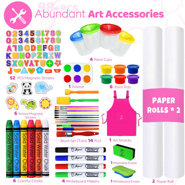 Joyooss Art Easel For Kids Easel For Toddlers, Adjustable Painting Station Wooden Easel Toddler Easels Kids Board Whiteboard & C