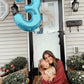 Pearlescent Blue Number Balloon 40 Inch, 0 Number Balloons, 10 20 30 40 50 Numbers Balloon Birthday Decorations, Party Supplies