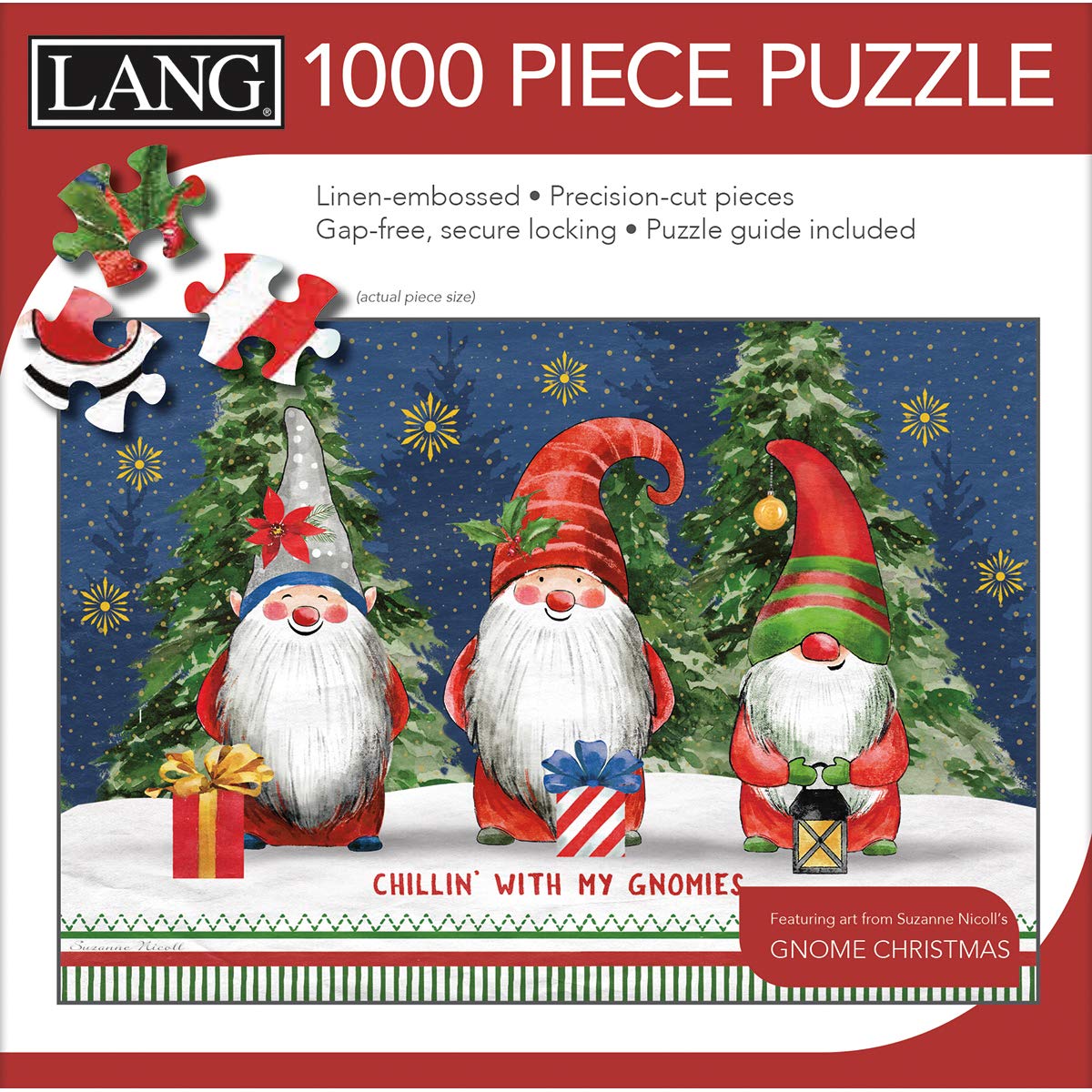 Lang 1000 PC GNOME Christmas Puzzle - Multicolor Cardboard, Model 5038052