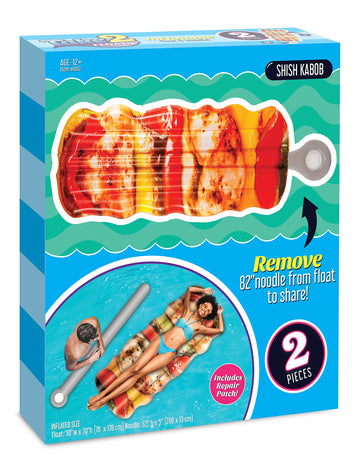 Chicken Shish Kebab Float And Noodle - Pool Float Tube, Inflatable Rafts For Kids & Adults - Large Blow Up Float For Summer Beach Swimming - Two Floats - Take2Floats