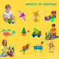 Bmag Magnet Building Blocks Set - 100PCS Multicolored Plastic Tiles with 2 Cars, STEM Educational Toy, Model BG23-100