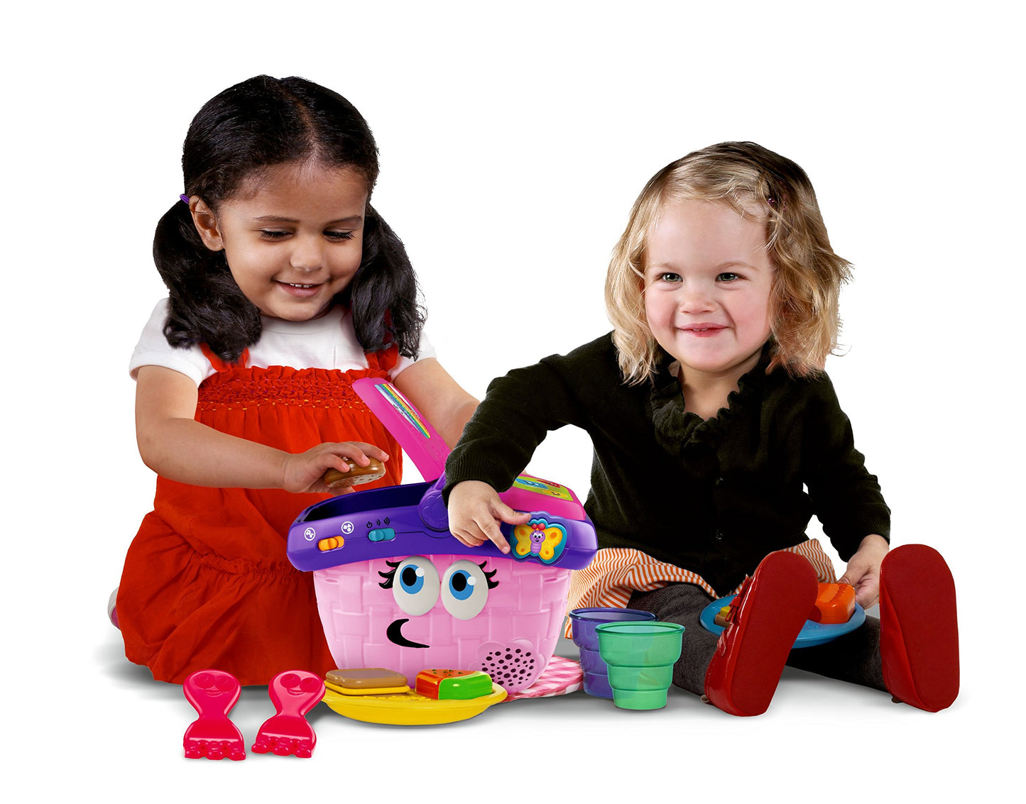 LeapFrog Shapes and Sharing Picnic Basket, 14 pcs, Multicolor, Plastic, 7.66 x 6.50 x 10.00", Model 80-19171E